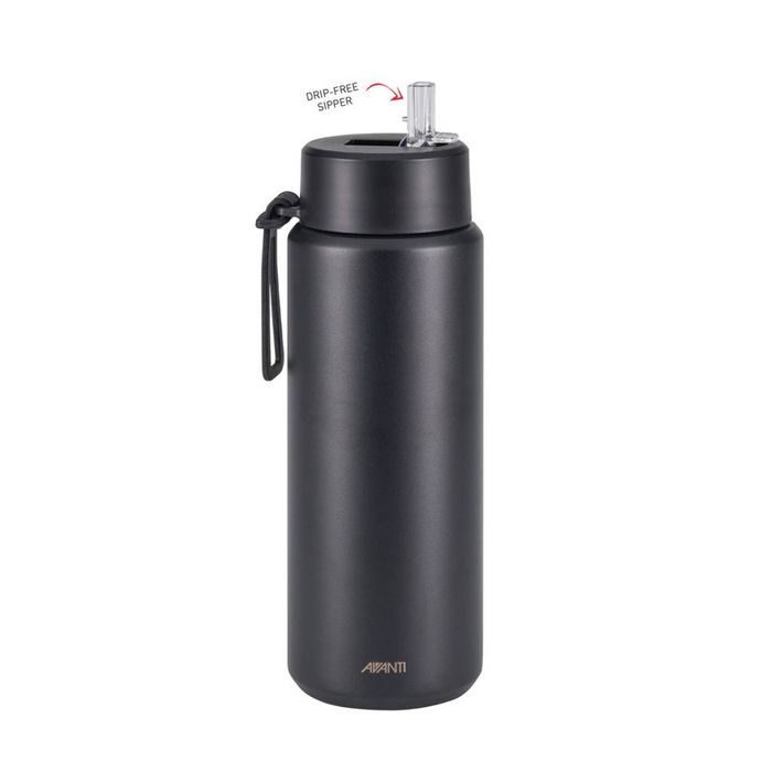 Avanti HydroUltra Insulated Water Bottle with Strap 1L - Black