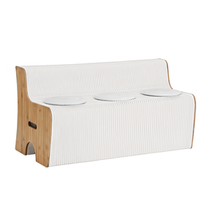 Artiss Folding Kraft Paper Sofa 3 Seater Accordion Bench With Pu Leather Cushion Collapsible Couch