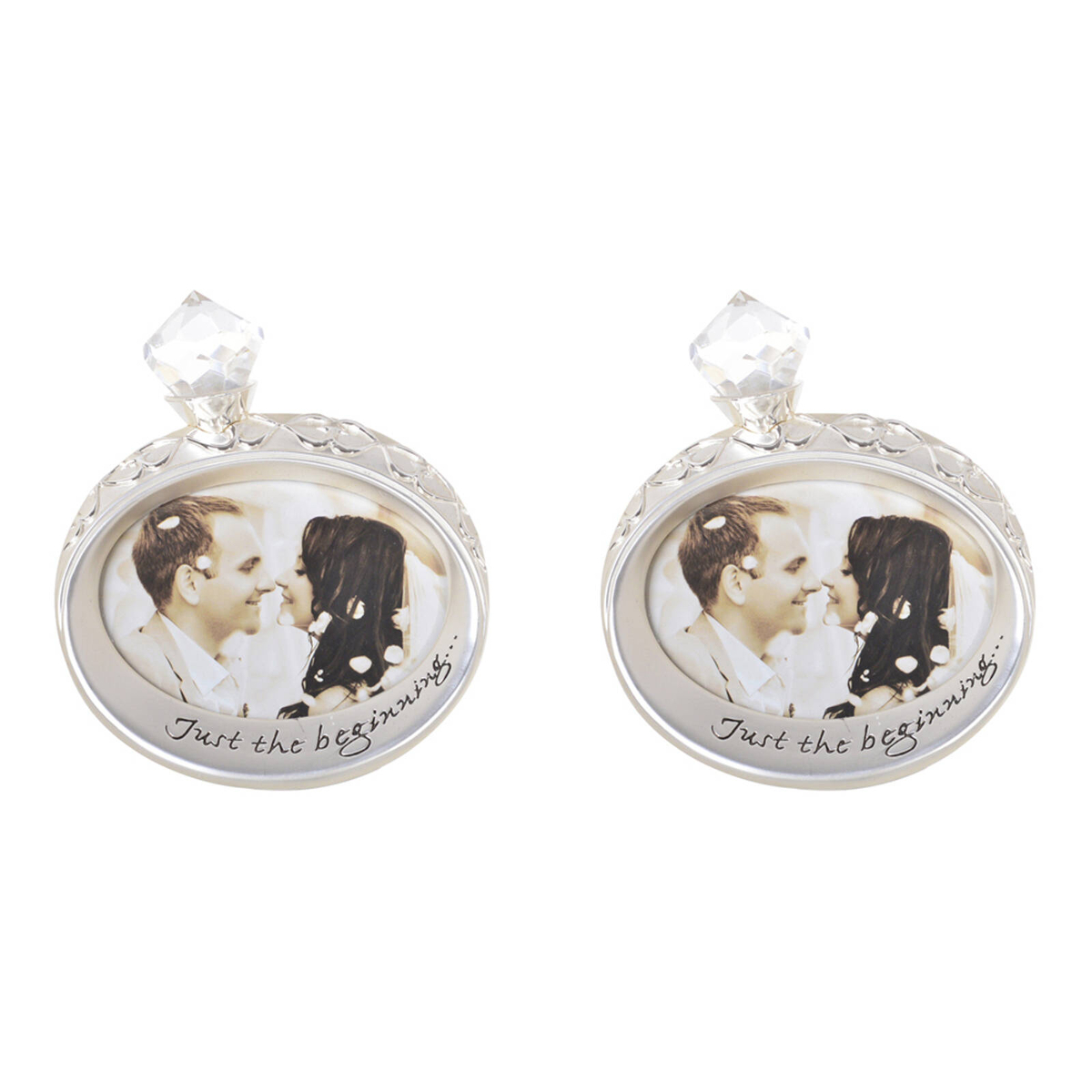 2PK Gibson Gifts Silver Engagement Ring Photo Frame Round - Bunnings ...