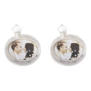 2PK Gibson Gifts Silver Engagement Ring Photo Frame Round