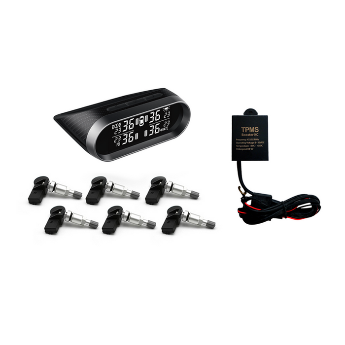 Promata Mata 2 Solar Tyre Pressure Monitor With Carbon Fiber Finish - 6 Internal Sensors - With Booster