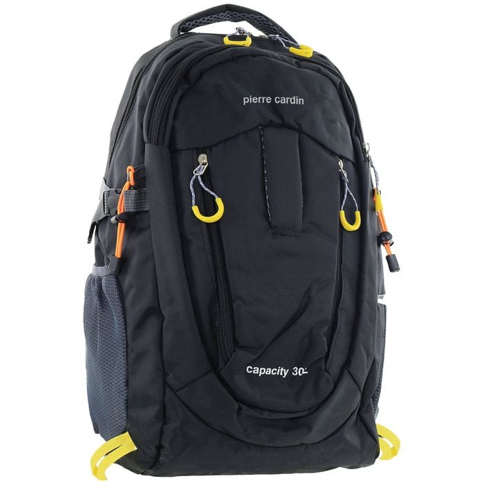 Pierre Cardin s 30L Nylon Adventure Backpack  Travel Hiking in Black