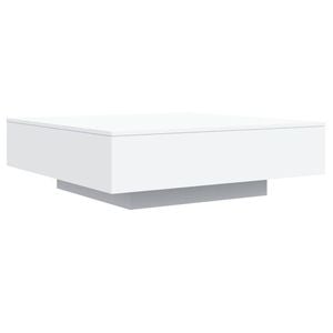 vidaXL Coffee Table with LED Lights Side Sofa Couch End Table Living Room White