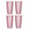 4PK Ladelle Tate Geometric 450ml Highball Acrylic Tumbler Drinking Cup - Strawberry