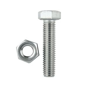 Pinnacle M8 x 100mm Stainless Steel Hex Bolt And Nut - 2 Pack