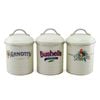 Rojo Rojo Arnotts, Bushells & Rosella Canisters Set Of 3 Powder Coated With Sealed Rim Cream