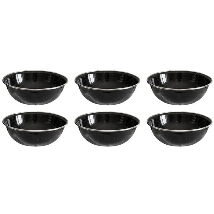 6x Wildtrak Premium Enamel Bowl Glassware Dinning Outdoor Camping/hiking 15x5cm