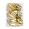 Catzon 12 Pcs Finial Drop Christmas Ornaments Shatterproof Baubles with String for Holiday-Gold
