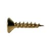 Zenith 6G x 16mm Brass Plated Hinge-Long Threads Countersunk Head Timber Screws - 40 Pack