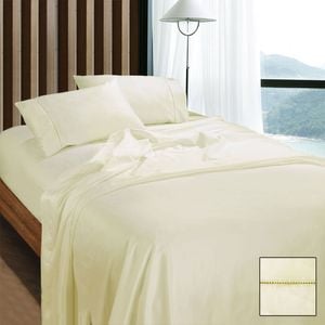 Ramesses 1100TC Egyptian Cotton Sateen Sheet Set Cream King