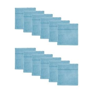 12PK Capri Soft Absorbent Facewash Bathroom Washcloth Towel 30x30cm Sky Blue