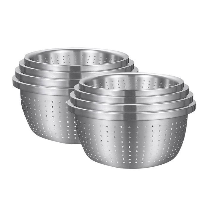 SOGA 2X Stainless Steel Nesting Colander & Basin-Set of 4