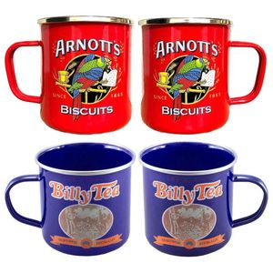 Rojo Arnotts & Billy Tea Enamel Mug 450ml Set of 4
