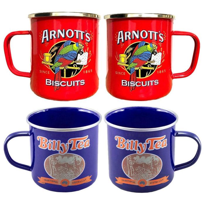 Rojo Arnotts & Billy Tea Enamel Mug 450ml Set of 4