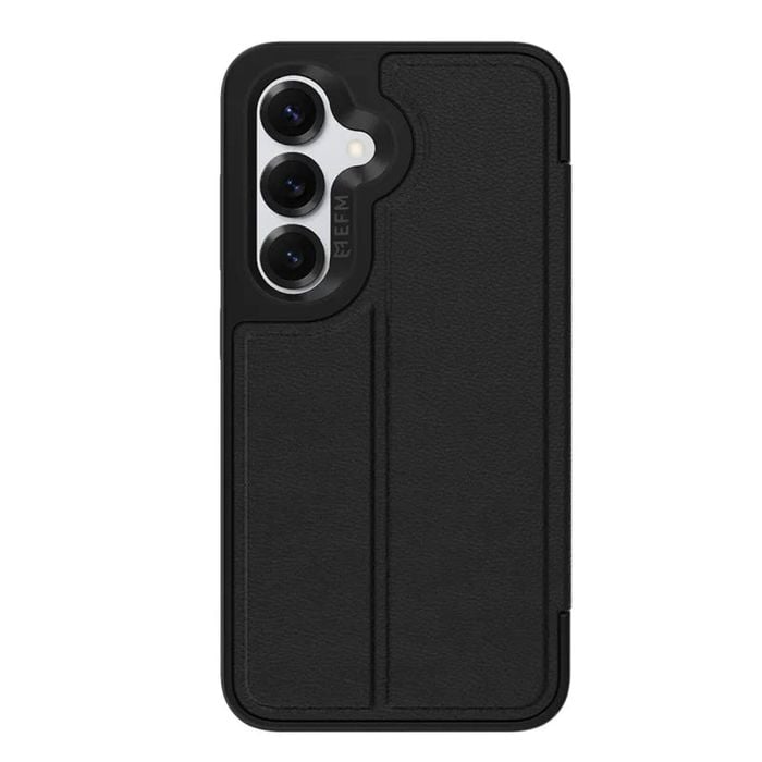 Efm Monaco Vegan Leather Wallet Case With D3o Bio For Samsung Galaxy S25+ - Black