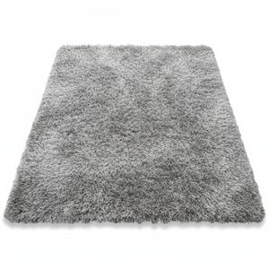 Fluffy Shaggy Area Rug for Bedroom or Living Room - Grey/White, 120x170cm