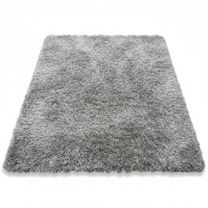 Fluffy Shaggy Area Rug for Bedroom or Living Room - Grey/White, 120x170cm