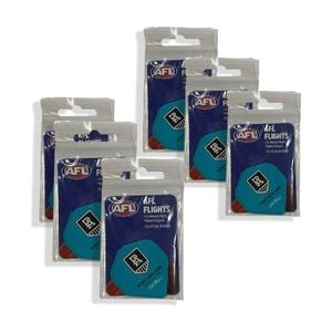 6x 3pc AFL Dart Flights Port Adelaide Team Design Metronic Pack England Made