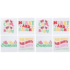 2PK 4pc LVD 10x10cm Merry & Bright Coasters Home/Kitchen Decor