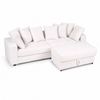 Ufurniture 2-Seater L-Shaped Sofa with Movable Storage Ottoman & 8 Pillows 228cm Modular Convertible Sectional Couches Beige
