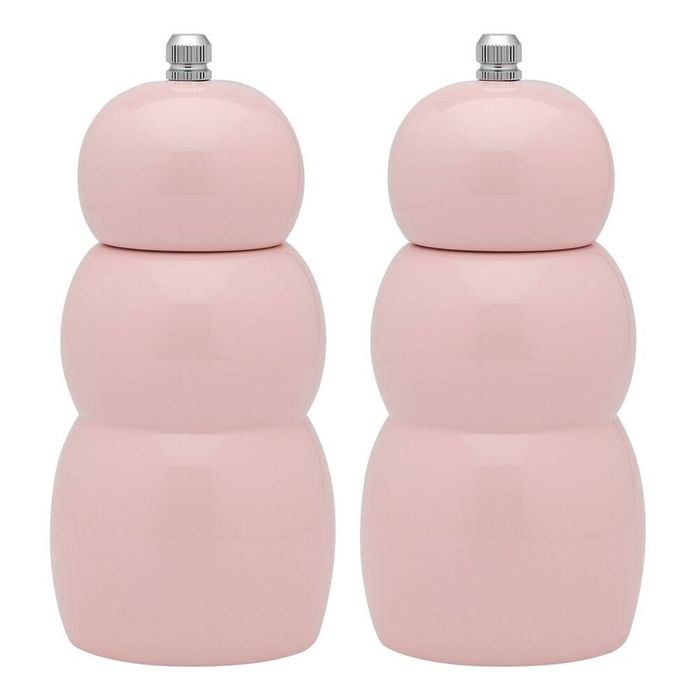2PK Ecology High Gloss Rubber Wood Salt and Pepper/Herb Pod Grinder 15.5cm Blush