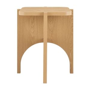 Design Square Aisling Wooden Round Side End Lamp Table Oak