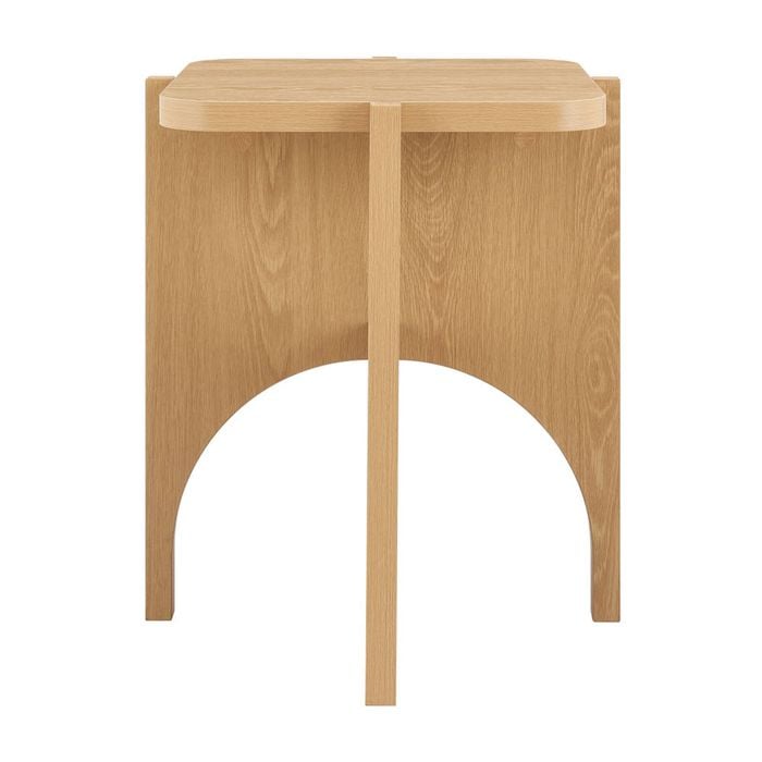 Design Square Aisling Wooden Round Side End Lamp Table Oak