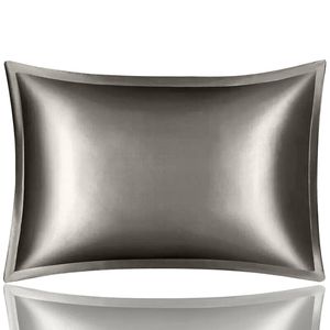 Anypillow Pillowcase 50x90cm Dark Gray Pure Real Silk