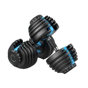 FitnessLab 2x24kg Blue Adjustable Dumbbells Set Weight Dumbbells Plates