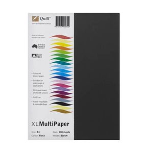 Quill Multioffice Paper 100pk 80gsm (A4) (Black)