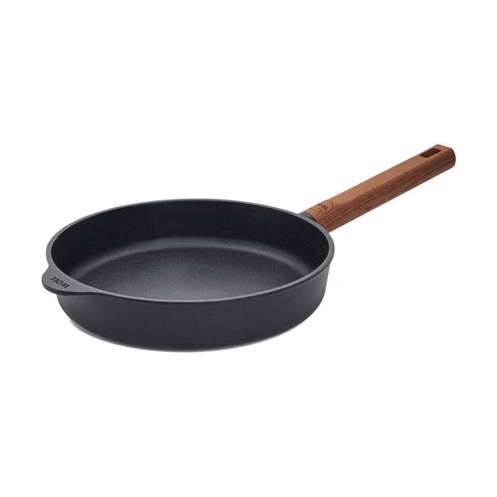 Eco Logic Aluminium Frying Pan Non-Stick Frypan w/Wooden Handle Round 24cm Black