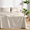 Dreamaker Linen Cotton Sheet Set Oatmeal - Double Bed