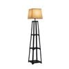 Oikiture Tripod Floor Lamps Fabric Shade Reading Lighting with Display Shelf