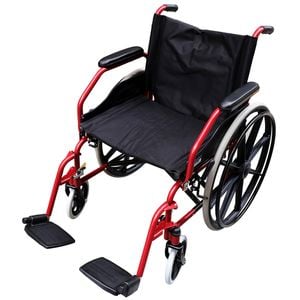 Livingstone Folding 23" Red Wheelchair Heavy Duty Seat Width 51cm Capacity 110kg