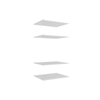 Lugna White 4 Shelf Insert Kit - Fits 750 x 580mm Cabinet Shell