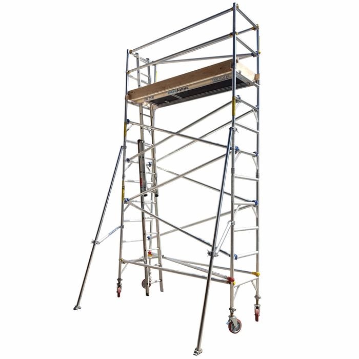 Instant Access 0.8 x 2.5 x 4m 225kg Aluminium Single Width Mobile Scaffold Tower