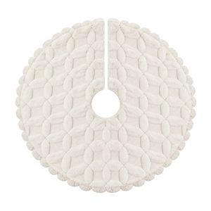 Catzon 48inch White Christmas Tree Skirt Soft Plush Tree Mat-Diamond