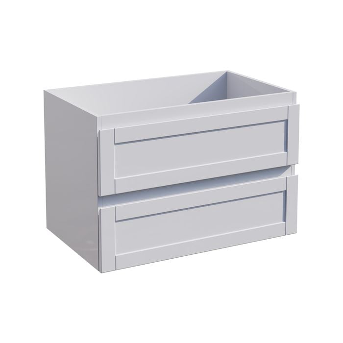 Stein 750 x 450 x 500mm White Select Shaker Wall Hung Vanity  - Cabinet Only