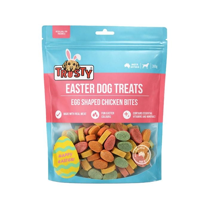 Trusty 300g Easter Egg Shaped Chicken Bites Dog Treats