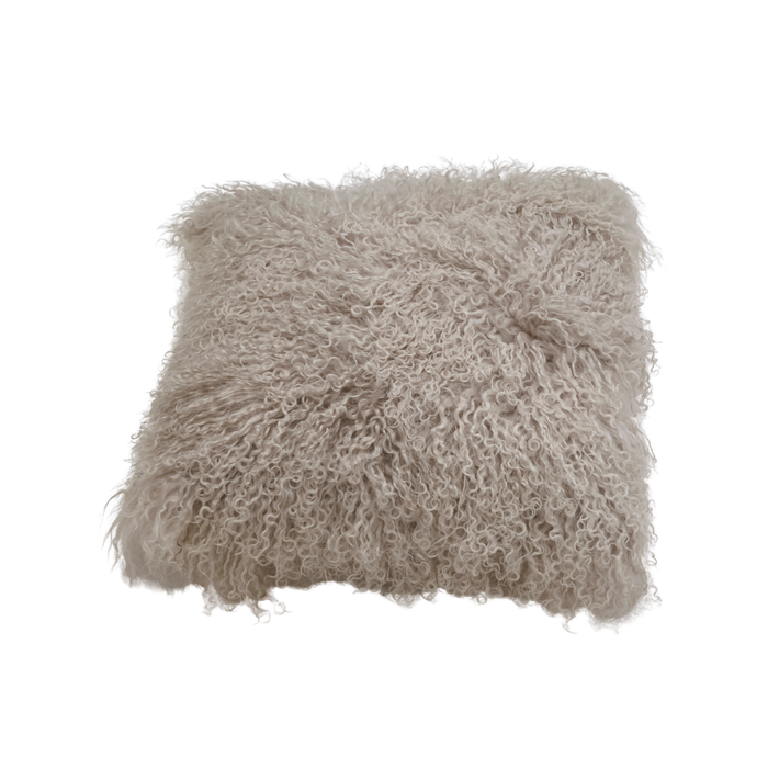 Naturally Sheepskins 50x50cm Grey Mongolian Sheepskin Cushion Cover