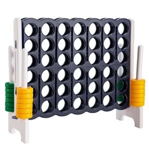 Costway 4-in-a-row Jumbo Game Set 42 Rings 4-to-score Play Board Blue