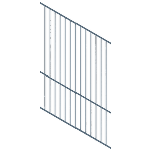 ProtectorAl 1201-2400W x 1200H Deep Ocean Flat Top Square Picket Pool Fence Panel Raked 16-30º