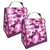 2PK Sachi Junior 24cm Insulated Lunch Pouch w/ Carry Handle - Camo Pink