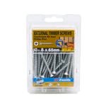 Zenith 10 - 8 x 65mm Galvanised Countersunk Rib Head Timber Screws - 50 Pack