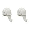 2PK LVD Resin Snail Ledge Sculpture Home Decor 15x18cm - White