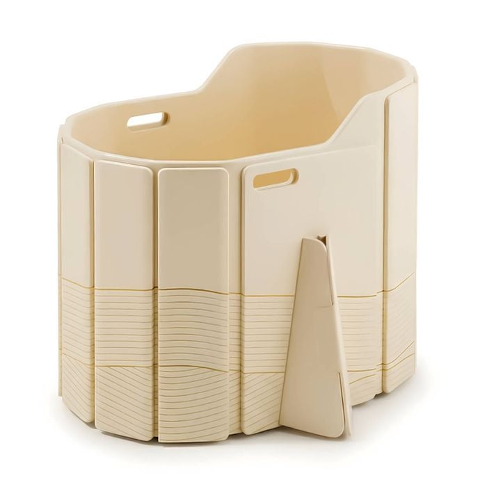 Outdoor360 Foldable Ice Bath Tub with Lid, 85x55cm Deep Soaking Portable Spa Tub
