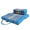 Foldable Meditation Cushion + Kapok Yoga Block Set | Handmade Thai Floor Mat with Handle - Blue