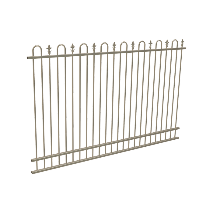 ProtectorAl 1201 - 2399 x 1500mm Paperbark Aluminium Loop And Spear Pool Fence Panel With Mid Rail