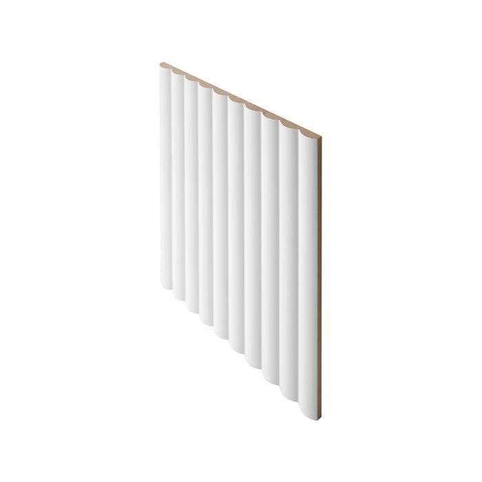 900 x 1200mm 12mm Lining Panel White MDF Primed Demi Round 40mm