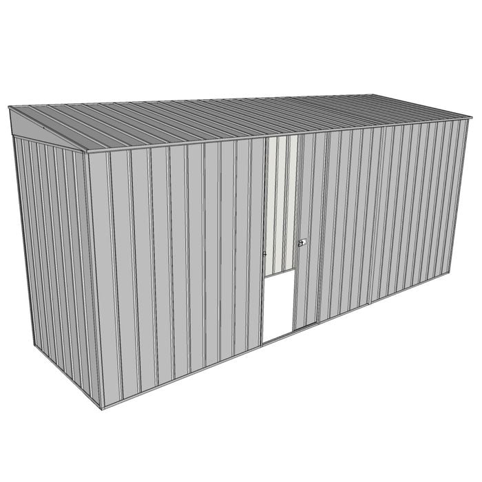 Build-A-Shed 1.2 x 4.5 x 2.0m Skillion Single Sliding Side Door Shed - Zinc